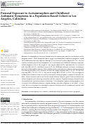 Cover page: Prenatal Exposure to Acetaminophen and Childhood Asthmatic Symptoms in a Population-Based Cohort in Los Angeles, California