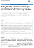 Cover page: Novel insights into the genomic basis of citrus canker based on the genome sequences of two strains of Xanthomonas fuscans subsp. aurantifolii