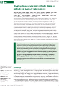 Cover page: Tryptophan catabolism reflects disease activity in human tuberculosis