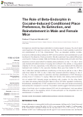 Cover page: The Role of Beta-Endorphin in Cocaine-Induced Conditioned Place Preference, Its Extinction, and Reinstatement in Male and Female Mice