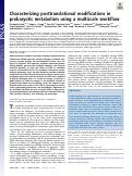 Cover page: Characterizing posttranslational modifications in prokaryotic metabolism using a multiscale workflow