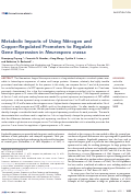 Cover page: Metabolic Impacts of Using Nitrogen and Copper-Regulated Promoters to Regulate Gene Expression in Neurospora crassa