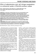 Cover page: Effect of administration route and estrogen manipulation on endometrial uptake of Photofrin porfimer sodium