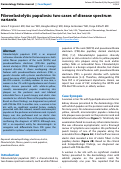 Cover page: Fibroelastolytic papulosis: two cases of disease spectrum variants