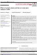 Cover page: Effect of sample volume and time on rumen juice analysis in cattle.