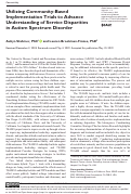 Cover page: Utilizing Community-Based Implementation Trials to Advance Understanding of Service Disparities in Autism Spectrum Disorder