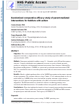 Cover page: Randomized comparative efficacy study of parent-mediated interventions for toddlers with autism.