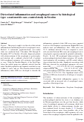 Cover page: Diet-related inflammation and oesophageal cancer by histological type: a nationwide case–control study in Sweden