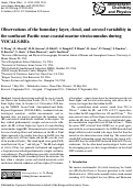 Cover page: Observations of the boundary layer, cloud, and aerosol variability in the southeast Pacific near-coastal marine stratocumulus during VOCALS-REx