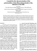 Cover page: A Model for the Characterization of the Polarizability of Thin Films Independently of the Thickness of the Film