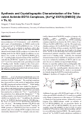 Cover page: Synthesis and Crystallographic Characterization of the Tetravalent Actinide-DOTA Complexes [AnIV(κ8‑DOTA)(DMSO)] (An = Th, U)