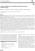 Cover page: Consensus guidelines on the bedside assistant skills required in robotic surgery.