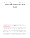 Cover page: The Effect of Mergers on Consumer Prices: Evidence from Five Mergers on the Enforcement Margin