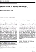 Cover page: Emerging patterns for engineered nanomaterials in the environment: a review of fate and toxicity studies