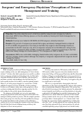 Cover page: Surgeons’ and Emergency Physicians’ Perceptions of Trauma Management and Training