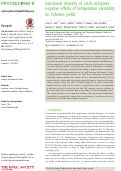 Cover page: Functional diversity of catch mitigates negative effects of temperature variability on fisheries yields