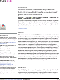 Cover page: Individual costs and community benefits: Collectivism and individuals compliance with public health interventions.