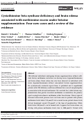 Cover page: Cystathionine beta synthase deficiency and brain edema associated with methionine excess under betaine supplementation: Four new cases and a review of the evidence