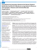 Cover page: Quantifying the Separation Between the Retinal Pigment Epithelium and Bruch's Membrane using Optical Coherence Tomography in Patients with Inherited Macular Degeneration.