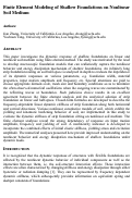 Cover page: Finite Element Modeling of Shallow Foundations on Nonlinear Soil Medium