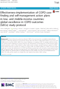 Cover page: Effectiveness-implementation of COPD case finding and self-management action plans in low- and middle-income countries: global excellence in COPD outcomes (GECo) study protocol