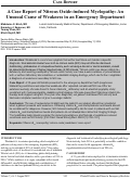 Cover page: A Case Report of Nitrous Oxide-induced Myelopathy: An Unusual Cause of Weakness in an Emergency Department