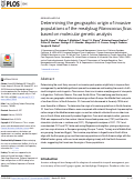 Cover page: Determining the geographic origin of invasive populations of the mealybug Planococcus ficus based on molecular genetic analysis