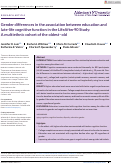 Cover page of Gender differences in the association between education and late‐life cognitive function in the LifeAfter90 Study: A multiethnic cohort of the oldest–old