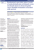 Cover page: Randomized, open-label, phase 2 study of andecaliximab plus nivolumab versus nivolumab alone in advanced gastric cancer identifies biomarkers associated with survival