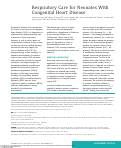 Cover page: Respiratory Care for Neonates With Congenital Heart Disease.