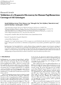 Cover page: Validation of a Diagnostic Microarray for Human Papillomavirus: Coverage of 102 Genotypes