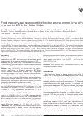 Cover page: Food insecurity and neurocognitive function among women living with or at risk for HIV in the United States