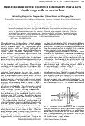 Cover page: High-resolution optical coherence tomography over a large depth range with an axicon lens.