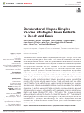 Cover page: Combinatorial Herpes Simplex Vaccine Strategies: From Bedside to Bench and Back