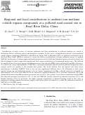 Cover page: Regional and local contributions to ambient non-methane volatile organic compounds at a polluted rural/coastal site in Pearl River Delta, China