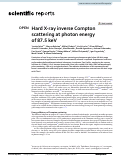 Cover page: Hard X-ray inverse Compton scattering at photon energy of 87.5&nbsp;keV.