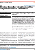 Cover page: Elevation-dependent intensification of fire danger in the western United States