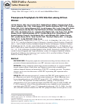 Cover page: Preexposure Prophylaxis for HIV Infection among African Women