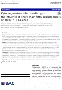 Cover page: Cytomegalovirus infection disrupts the influence of short-chain fatty acid producers on Treg/Th17 balance