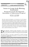 Cover page: Issues in Large-Scale Writing Assessment: Perspectives from the National Assessment of Educational Progress