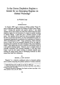 Cover page: Is the Ozone Depletion Regime a Model for an Emerging Regime on Global Warming?