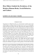 Cover page: How Elders Guided the Evolution of the Modern Human Brain, Social Behavior, and Culture