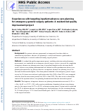 Cover page: Experiences with targeting inpatient advance care planning for emergency general surgery patients: A resident-led quality improvement project.