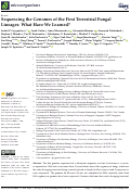 Cover page: Sequencing the Genomes of the First Terrestrial Fungal Lineages: What Have We Learned?