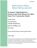 Cover page: Economics of residential gas furnaces and water heaters in United States new construction market