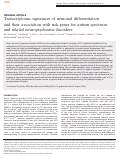 Cover page: Transcriptomic signatures of neuronal differentiation and their association with risk genes for autism spectrum and related neuropsychiatric disorders