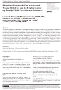 Cover page: Nutrition Standards For Infants and Young Children can be Implemented by Family Child Care Home Providers.