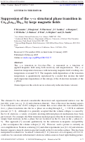 Cover page: Suppression of the γ–α structural phase transition in Ce0.8La0.1Th0.1 by large magnetic fields