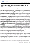Cover page: Ionic-surfactant-mediated electro-dewetting for digital microfluidics