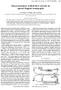 Cover page: Characterization of fluid flow velocity by optical Doppler tomography.